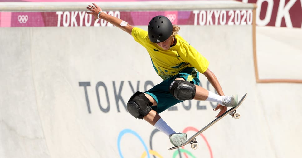 Australian Keegan Palmer wins gold in men’s park skateboarding