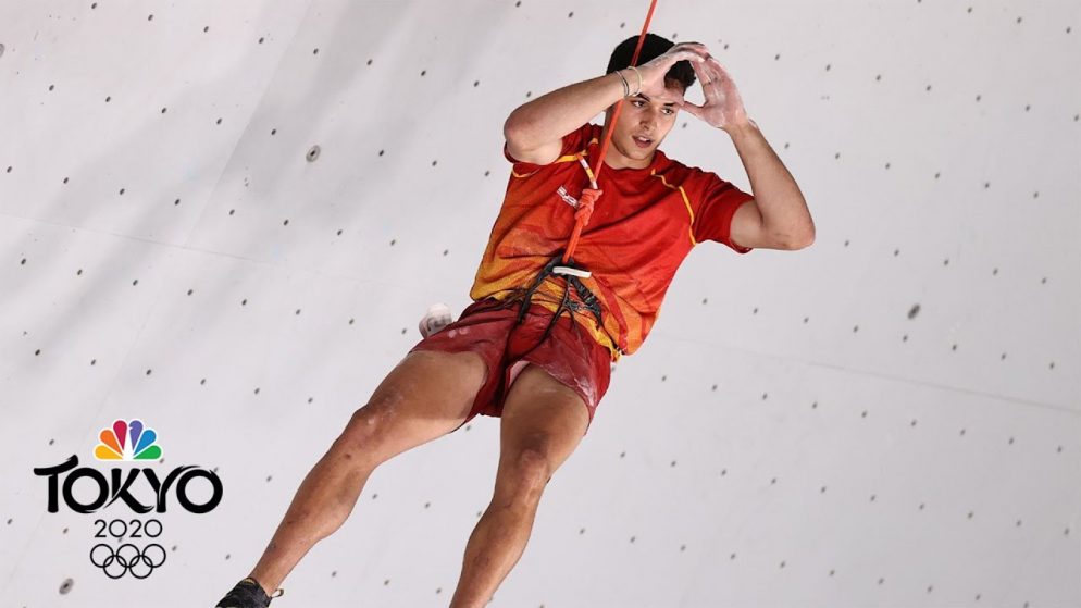 Spain’s Ginés López takes historic gold in men’s combined sport climbing