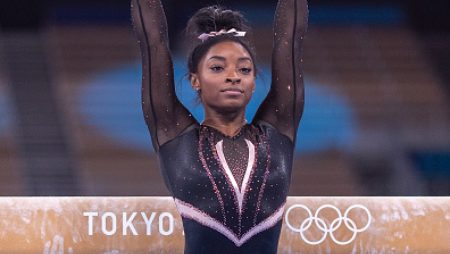 Gymnast Simone Biles bagged a bronze medal in the balance beam final