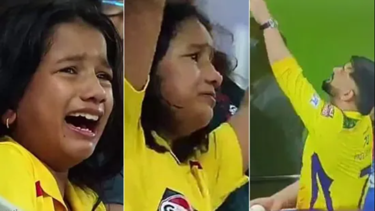Dhoni gifts autographed ball to a young kid who was crying after the CSK captain hit the winning runs, video goes viral – WATCH
