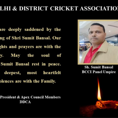 Delhi and District Cricket Association affiliated umpire Sumit Bansal passes away at the age of 46