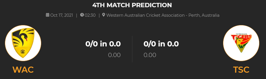 WESTERN AUSTRALIA vs TASMANIA 4TH Match Prediction