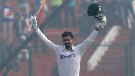 Shreyas Iyer becomes the 16th Indian to score a century in his Test debut.