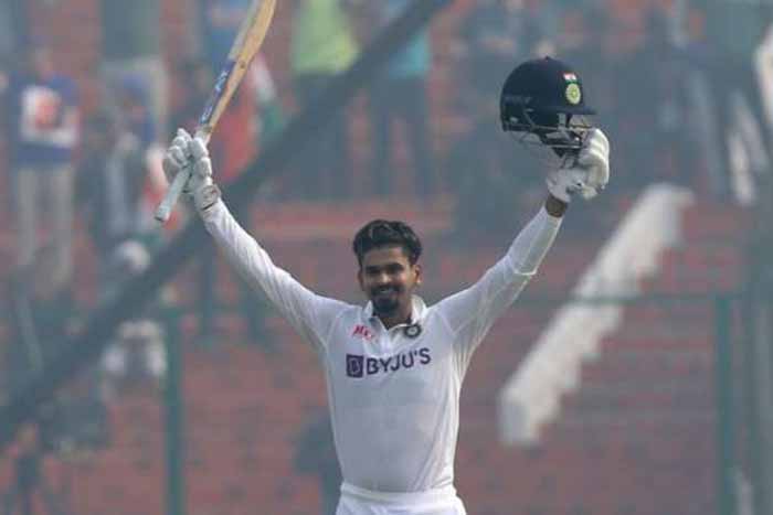 Shreyas Iyer becomes the 16th Indian to score a century in his Test debut.