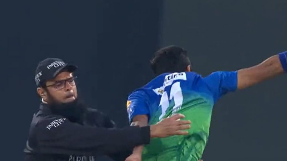 Umpire Aleem Dar’s Attempt To Stop Pakistan Pacer From Celebrating Wicket In PSL Match.