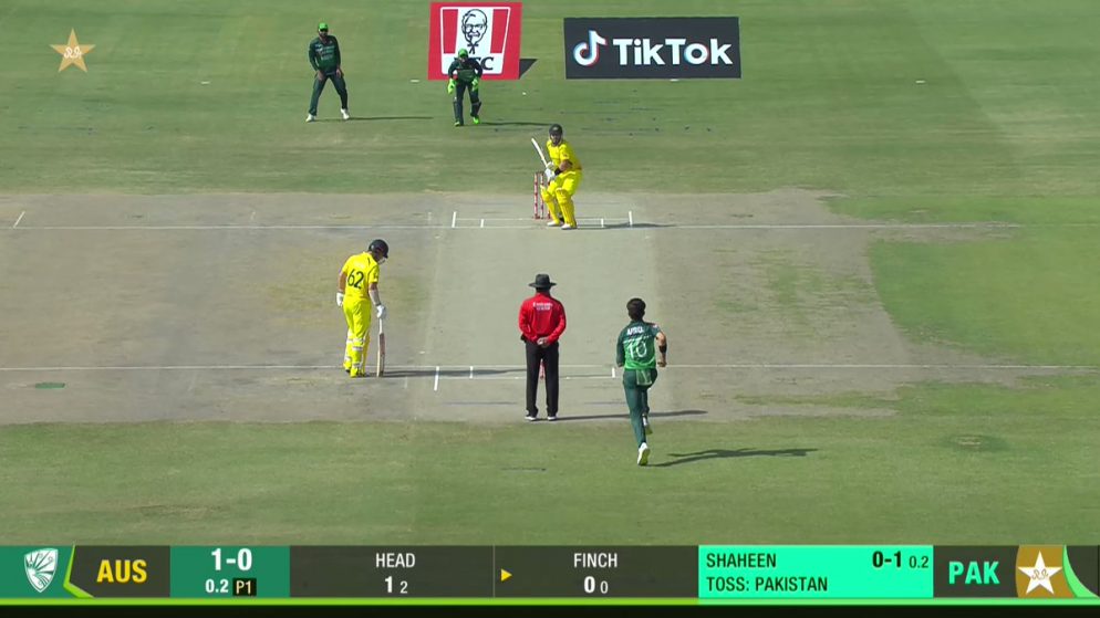 2ND ODI: Shaheen Afridi hits a “Bullseye” and dismiss Aaron Finch on a first-ball duck.