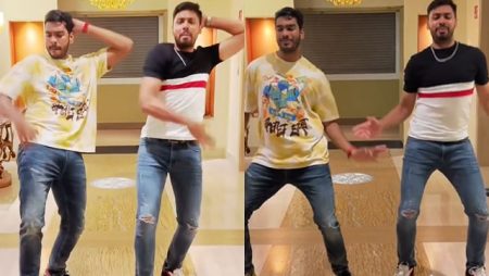 Venkatesh Iyer and Avesh Khan show off their dancing skills