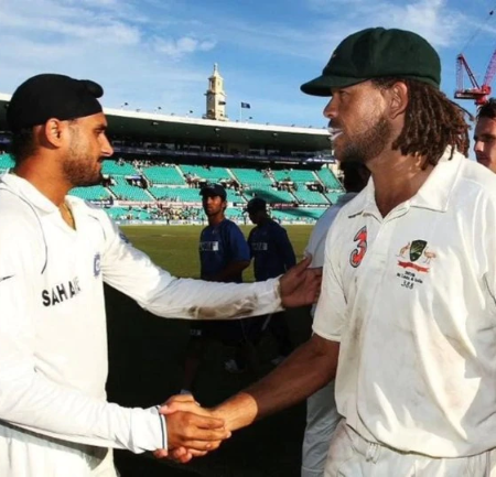Harbhajan Singh pays emotional tribute to the late Andrew Symonds.