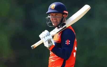 Stephan Myburgh of the Netherlands says goodbye to international cricket