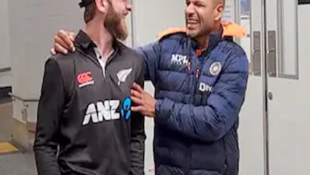 Before the first ODI in the India-New Zealand series, Shikhar Dhawan and Kane Williamson had some fun together.