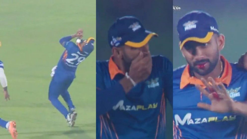 Lanka Premier League: Sri Lanka cricketer loses four teeth while taking a catch.