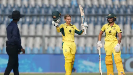Phoebe Litchfield of Australia discusses her high-risk reverse sweep versus India Women.